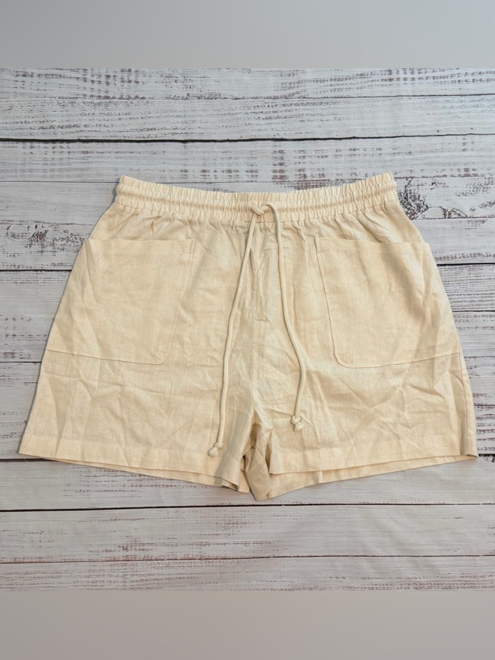 Womens 3X Linen Blend Shorts Coastal Beach Vacation Resort Summer Boho *read*